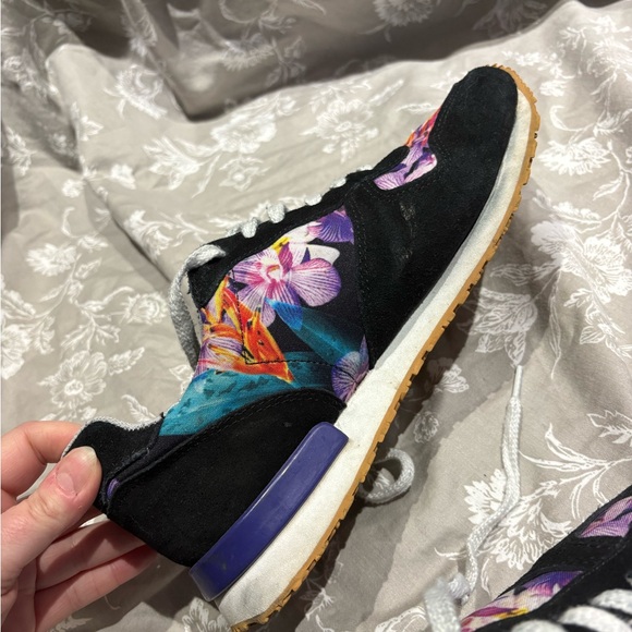 Inkkas Caladium black suede tropical floral sneakers 11 - Picture 3 of 9